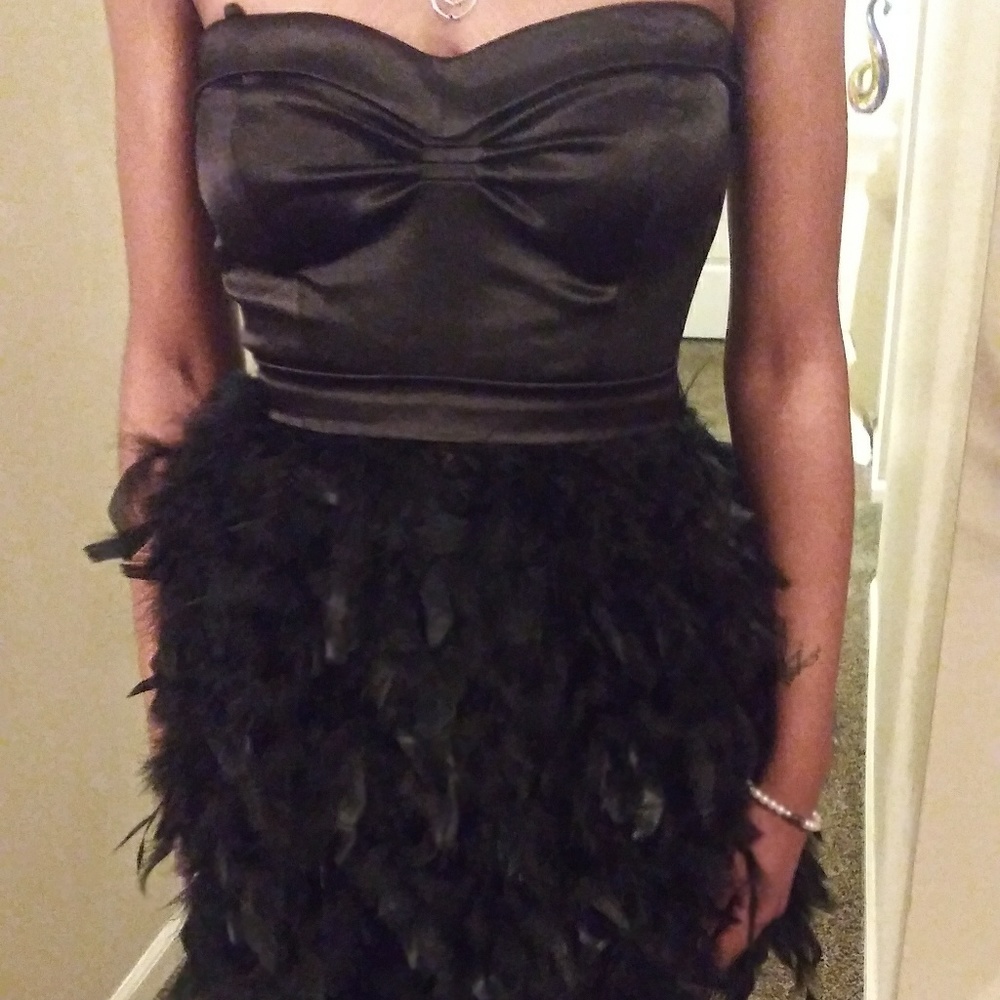 Black Feather Party Dress